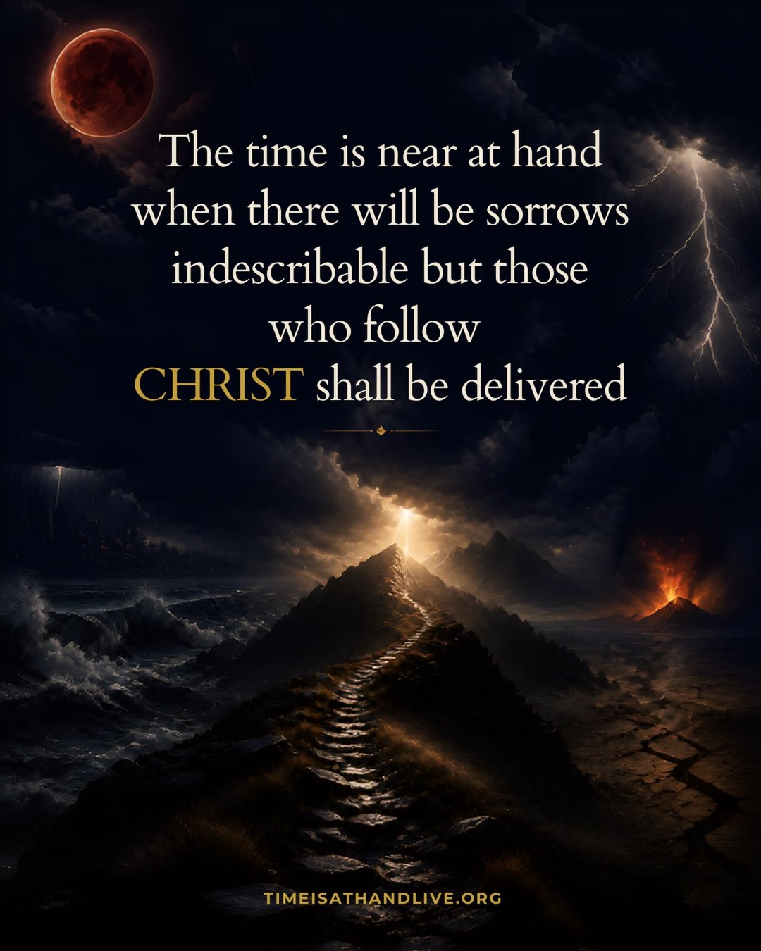 Should we wish to be victorious we must cling to Christ and walk the narrow path. There will be great wars and pestilence but then the END will come. “And ye sh